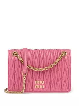 Miu Miu стеганая мини-сумка, розовый