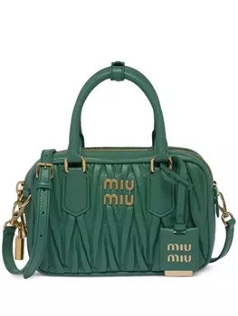 Miu Miu стеганая мини-сумка, зеленый