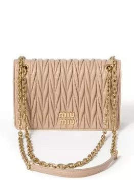 Miu Miu стеганая сумка через плечо, нейтральный цвет