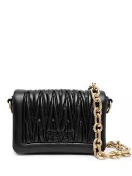 Miu Miu стеганая сумка на плечо, черный