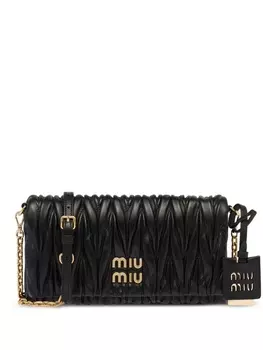 Miu Miu стеганая сумка на плечо, черный