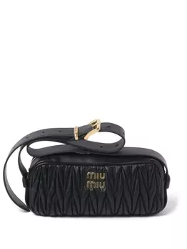 Miu Miu стеганая сумка на плечо, черный