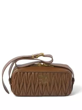 Miu Miu стеганая сумка на плечо, коричневый