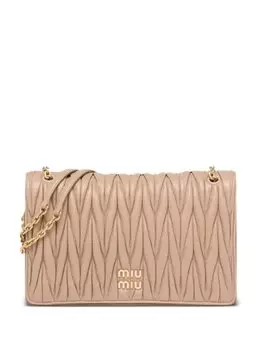 Стеганая сумка на плечо Miu Miu, нейтральный цвет