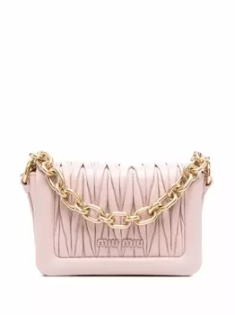 Miu Miu стеганая сумка на плечо, розовый