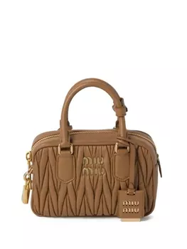 Miu Miu стеганая сумка-тоут Arcadie, коричневый