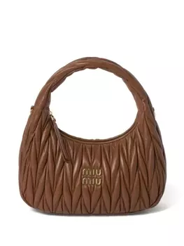 Miu Miu стеганая сумка-тоут Wander, коричневый