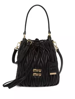 Miu Miu стеганая сумка-ведро, черный