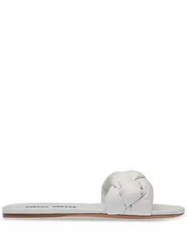 Miu Miu стеганые сандалии, белый