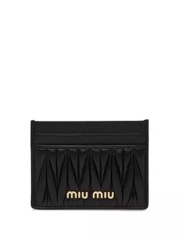Miu Miu стеганый картхолдер, черный