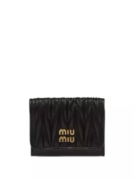 Miu Miu стеганый картхолдер, черный