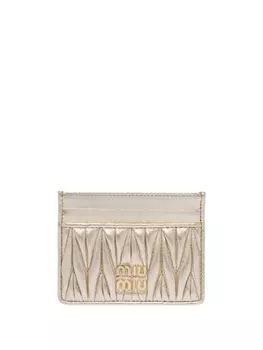 Miu Miu стеганый картхолдер, нейтральный цвет