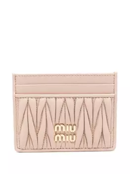 Miu Miu стеганый картхолдер, розовый