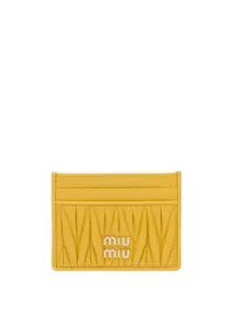 Miu Miu стеганый картхолдер, желтый