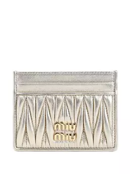 Miu Miu стеганый картхолдер, золотой