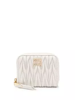 Miu Miu стеганый кошелек, белый