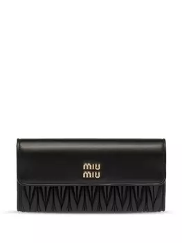 Miu Miu стеганый кошелек, черный
