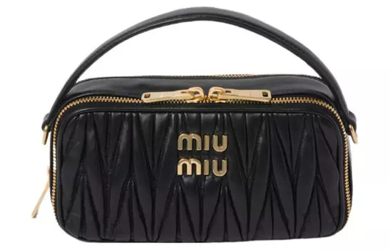 MIU MIU Сумка через плечо Matelass Nappa Leather, женская, черная