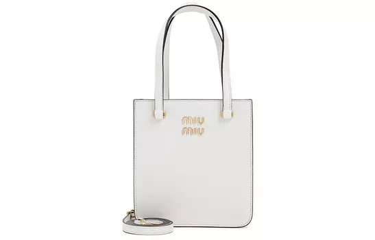 MIU MIU Сумка через плечо, женская, кожаная, белая