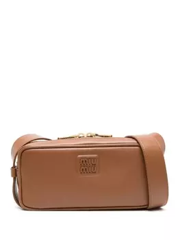 Miu Miu сумка на плечо с логотипом, коричневый