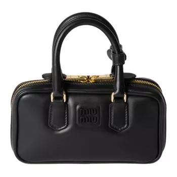 MIU MIU Сумка-тоут Arcadie из натуральной кожи, женская, черная