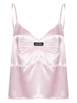 Miu Miu топ с логотипом, розовый