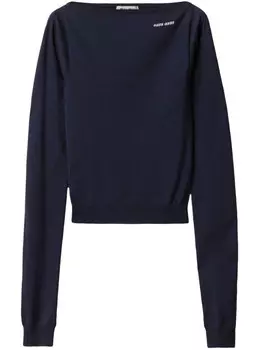 Miu Miu топ с логотипом, синий