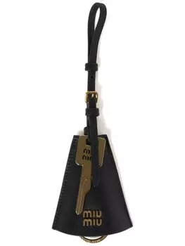 Miu Miu трюк с логотипом и надписью на коже, черный