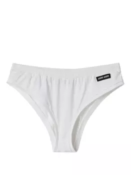 Miu Miu трусы-брифы с нашивкой-логотипом, белый