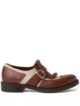 Miu Miu туфли дерби из коллаборации с Church's Shanghai, коричневый