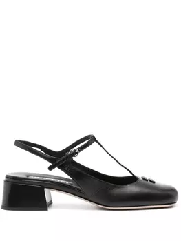 Miu Miu туфли на блочном каблуке, черный