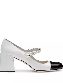 Miu Miu туфли с цепочкой, белый