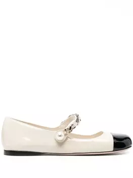 Miu Miu туфли с цепочкой, нейтральный цвет