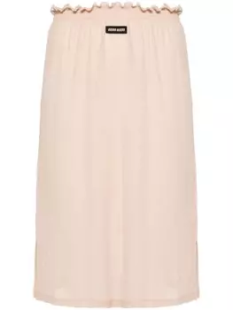 Miu Miu юбка миди из джерси, нейтральный цвет