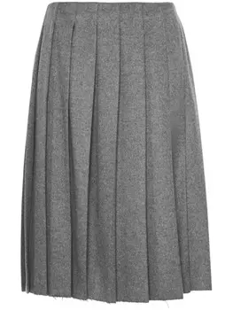Miu Miu юбка миди Velour со складками, серый