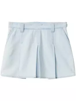 Miu Miu юбка с заниженной талией и складками, синий