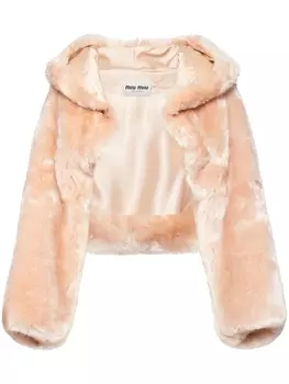 Miu Miu укороченная куртка Aspen с капюшоном, розовый