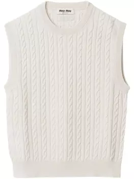 Miu Miu укороченный кашемировый жилет, белый
