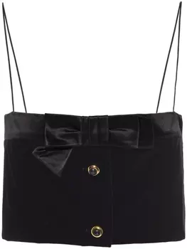 Miu Miu укороченный топ с бантом, черный