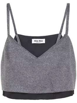 Miu Miu укороченный топ, серый