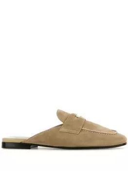 Miu Miu замшевые тапочки, нейтральный цвет