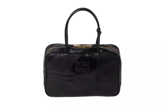 MIU MIU Женская кожаная сумка черного цвета