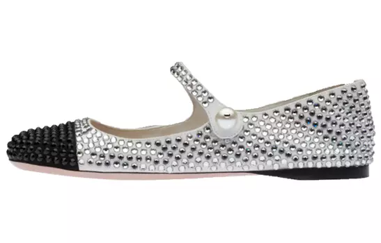 Женские балетки Miu Miu, черный/серый