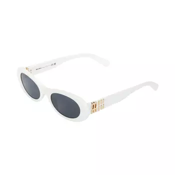 MIU MIU Женские овальные солнцезащитные очки из ацетата белого цвета