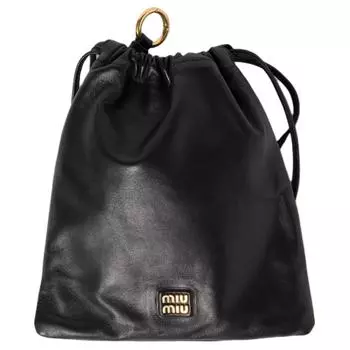 MIU MIU Женский кожаный клатч черного цвета