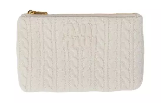 MIU MIU Женский тканевый кошелек для монет, белый