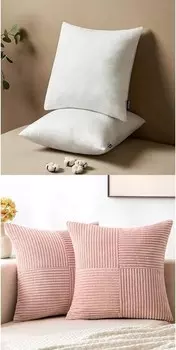 MIULEE 18x18 Вставки для подушек Набор из 2 розовых вельветовых наволочек Набор из 2 декоративных сращенных наволочек в стиле бохо