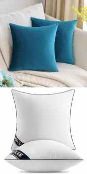 MIULEE Набор из 2 бархатных декоративных наволочек. Бирюзовый набор из 2 вставок для подушек 18x18.