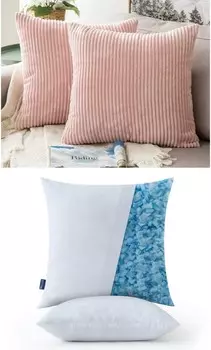 MIULEE Набор из 2 вельветовых декоративных квадратных декоративных наволочек из мягкого материала, смесь 18x18 охлаждающих декоративных подушек из измельченной пены с эффектом памяти для диванной подушки в спальне