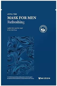 Mizon, Joyful Time Mask For Men Refreshing, регенерирующая тканевая маска, 24 мл
